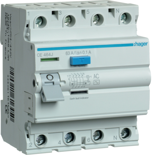 CE464J - ПЗВ 4P 63A 100mA AC